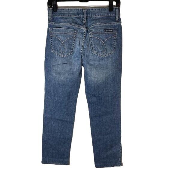clavin Klein skinny jeans light blue wash cotton blend embordered size 26/2 READ - Picture 2 of 10